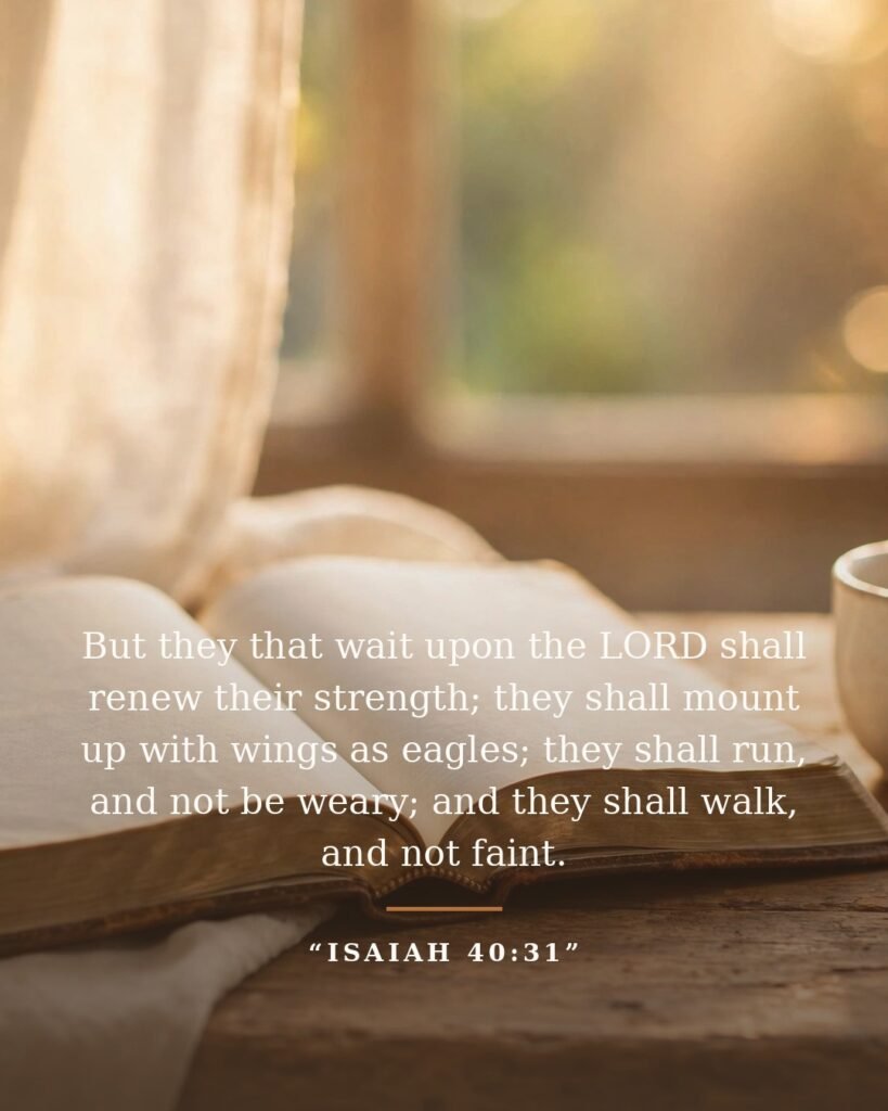 They that wait upon the LORD shall renew their strength — Isaiah 40:31
