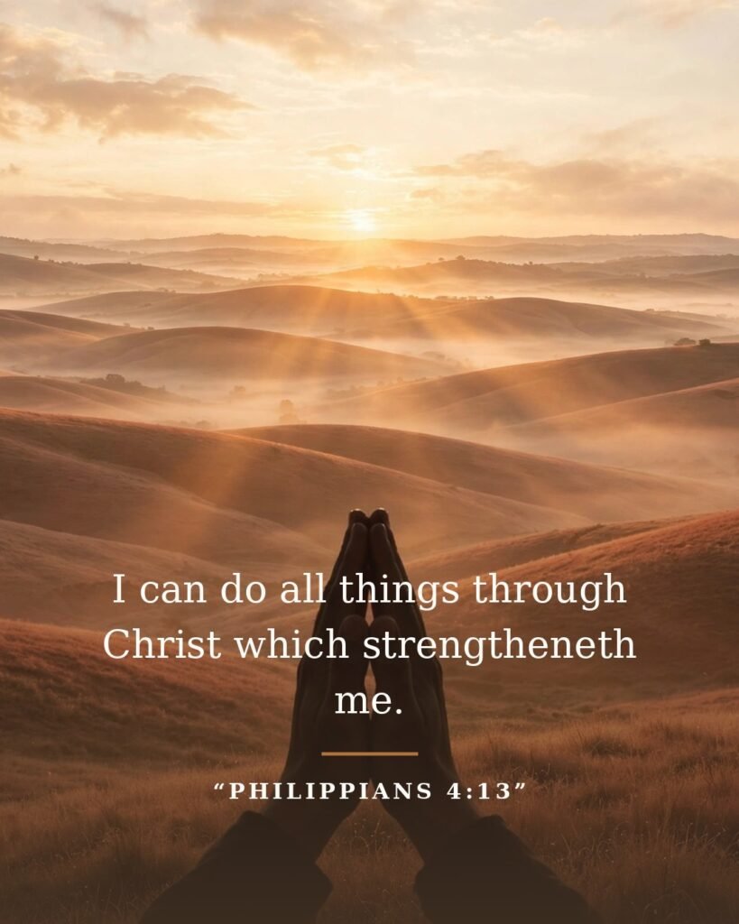 I can do all things through Christ which strengtheneth me — Philippians 4:13